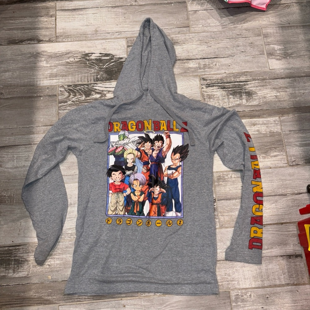 Dragon Ball z anime Gray Hoodie men’s size small - missing tag. Great worn twice